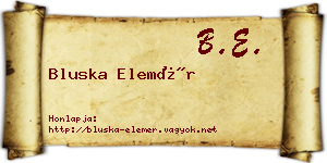 Bluska Elemér névjegykártya